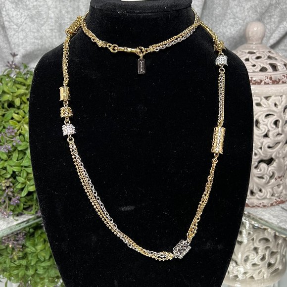 Coach Silver and Gold Necklace - NEW - Picture 1 of 5
